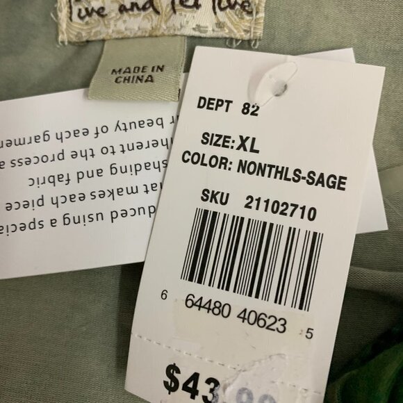 Live and Let Live Green Sheer Draped Overlay Top - Picture 6 of 6